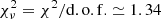 $ \chi^2_\nu=\chi^2/{\rm d.o.f.} \simeq 1.34 $