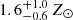 $ 1.6^{+1.0}_{-0.6}\,Z_{\odot} $