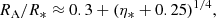 $$ \begin{aligned} {R_\text{A}}/{R_*}\approx 0.3+(\eta _*+0.25)^{1/4}, \end{aligned} $$