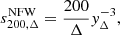 $$ \begin{aligned} s^\mathrm{NFW}_{200,\Delta }=\frac{200}{\Delta }y_{\Delta }^{-3}, \end{aligned} $$