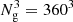 $ N_{\rm g}^3 = 360^3 $
