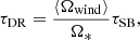 $$ \begin{aligned} \tau _{\rm DR} = \frac{\langle \Omega _{\rm wind}\rangle }{\Omega _*}\tau _{\rm SB}, \end{aligned} $$