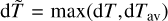 ${\rm{d}}\tilde T = \max \left( {{\rm{d}}T,\,{\rm{d}}{T_{{\rm{av}}}}} \right)$