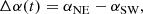 $$ \begin{aligned} \Delta \alpha (t) = \alpha _{\rm NE} - \alpha _{\rm SW}, \end{aligned} $$