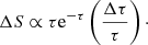 $$ \begin{aligned} \Delta S \propto \tau \mathrm{e}^{-\tau } \left(\frac{\Delta \tau }{\tau } \right)\cdot \end{aligned} $$