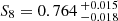 $ S_8 = 0.764 \, _{-0.018}^{+0.015} $