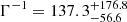 $ \Gamma^{-1} = 137.3_{-56.6}^{+176.8} $