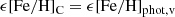 $$ \begin{aligned} \mathrm{\epsilon [Fe/H]_{C} = \epsilon [Fe/H]_{phot,v}} \end{aligned} $$