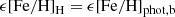 $$ \begin{aligned} \mathrm{\epsilon [Fe/H]_{H} = \epsilon [Fe/H]_{phot,b}} \end{aligned} $$