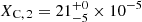 $ X_{\mathrm{C,\,2}}=21^{+0}_{-5}\times10^{-5} $
