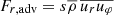 $ F_{r, \mathrm{adv}} = s \overline{\rho}\,\overline{u_r u_\varphi} $