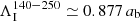 $ \Lambda_{\mathrm{I}}^{140{-}250} \simeq 0.877\,a_{\mathrm{b}} $