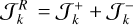 ${\cal J}_k^R = {\cal J}_k^ + + {\cal J}_k^ - $
