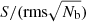 $ S/(\mathrm{rms}\sqrt{N_{\mathrm{b}}}) $