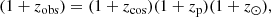 $$ \begin{aligned} (1 + z_{\rm obs}) = (1 + z_{\rm cos})(1 + z_{\rm p})(1 + z_\odot ), \end{aligned} $$