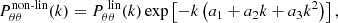 $$ \begin{aligned} P_{\theta \theta }^\text{non-lin}(k) = P_{\theta \theta }^\text{ lin}(k) \exp \left[-k\left(a_1+a_2 k + a_3 k^2\right)\right], \end{aligned} $$