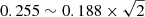 $ 0.255 \sim 0.188 \times \sqrt{2} $