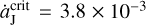 $\dot a_{\rm{J}}^{{\rm{crit}}} = 3.8 \times {10^{ - 3}}$