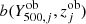 $ b(Y^{\mathrm{ob}}_{500,j},z^{\mathrm{ob}}_j) $