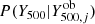 $ P(Y_{500}|Y^{\mathrm{ob}}_{500,j}) $