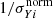 $ 1/\sigma^{\mathrm{norm}}_{Yi} $