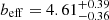 $ b_{\mathrm{eff}}=4.61^{+0.39}_{-0.36} $