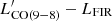 $ L^\prime_{\rm CO(9{-}8)}-L_{\rm FIR} $
