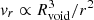 $ v_r\propto R_\mathrm{void}^3/r^2 $