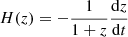 $ H(z) = -\frac{1}{1+z} \frac{\mathrm{d} z}{\mathrm{d} t} $
