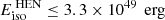$ E_{\text{iso}}^{\text{ HEN}} \le 3.3 \times 10^{49}\,\text{ erg} $