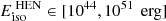 $ E_{\text{iso}}^{\text{ HEN}} \in [10^{44}, 10^{51}\,\text{ erg}] $