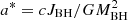 $ a^{*}=cJ_{\rm BH}/GM_{\rm BH}^2 $