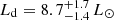 $ L_{\mathrm{d}}=8.7^{+1.7}_{-1.4}\,L_\odot $