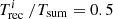 $ T_{\rm rec}^i~/T_{\rm sum}=0.5 $