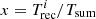$ x=T_{\rm rec}^i/T_{\rm sum} $