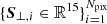 $ \{{\boldsymbol{S}}_{\perp,i} \in \mathbb{R}^{15}\}_{i=1}^{N_{\mathrm{pix}}} $