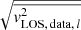 $ \sqrt{{\overline{\mathit{v}_{\mathrm{LOS,\,data,\,\mathit{l}}}^{2}}}} $