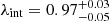 $ {\lambda_{\mathrm{int}}} = 0.97^{+0.03}_{-0.05} $