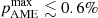 $ p_{\mathrm{AME}}^{\mathrm{max}}\lesssim 0.6\% $