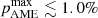 $ p_{\mathrm{AME}}^{\mathrm{max}} \lesssim 1.0\% $