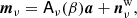 $$ \begin{aligned} \boldsymbol{m}_{\nu } = \mathsf A _{\nu }(\beta ){\boldsymbol{a}} +\boldsymbol{n}^{\mathrm{w} }_{\nu }, \end{aligned} $$