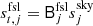$ {s_{t,j}^\mathrm{fsl}=\textsf{B}_j^\mathrm{fsl}s_{j}^\mathrm{sky}} $