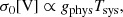 $$ \begin{aligned} \sigma _0 [\mathrm{V} ] \propto g_\mathrm{phys} T_\mathrm{sys} , \end{aligned} $$