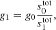 $$ \begin{aligned} g_1 = g_0\frac{s_0^{\mathrm{tot} }}{s_1^{\mathrm{tot} }}, \end{aligned} $$