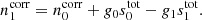 $$ \begin{aligned} n_1^{\mathrm{corr} } = n_0^{\mathrm{corr} } + g_0s_0^{\mathrm{tot} } - g_1 s_1^{\mathrm{tot} }. \end{aligned} $$