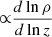 $ {\propto}\frac{d \ln \rho}{d \ln z} $