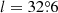 $ l=32{{\overset{\circ}{.}}}6 $