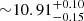 $ {\sim} 10.91_{-0.15}^{+0.10} $