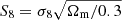 $ S_8 = \sigma_{8} \sqrt{\Omega_{\mathrm{m}}/0.3} $