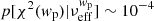 $ p[\chi^2(\mathit{w}_{\mathrm{p}}) | \nu_{\mathrm{eff}}^{\mathit{w}_{\mathrm{p}}}] \sim 10^{-4} $